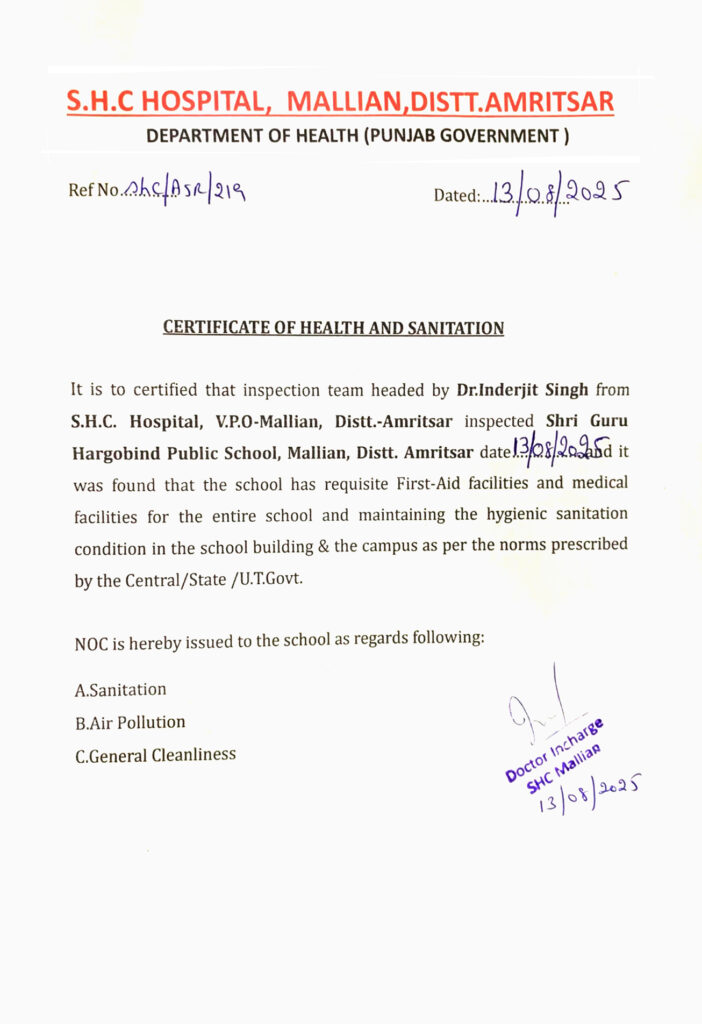 health and sanitation