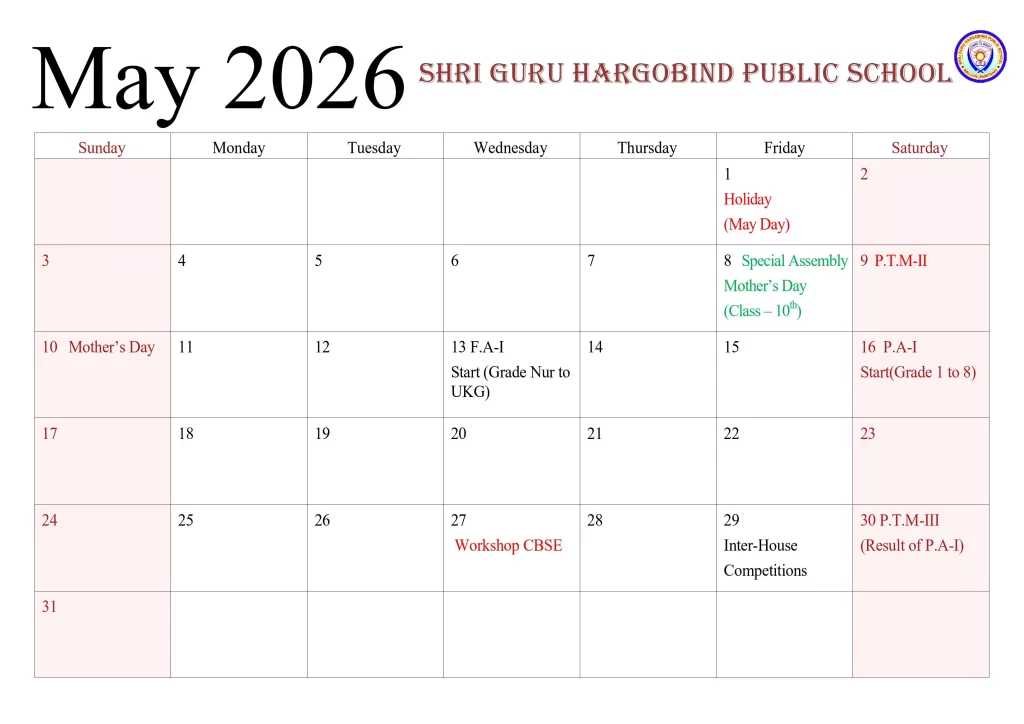 CALENDAR 2026-27