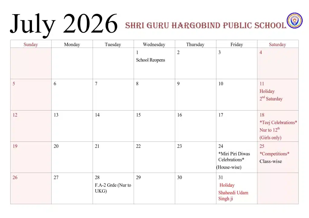 CALENDAR 2026-27