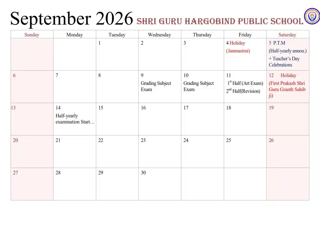 CALENDAR 2026-27